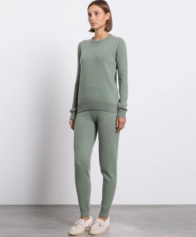 Babe Pay Please Cashmere Green Sweater and Joggers Set MD9671307341PF
