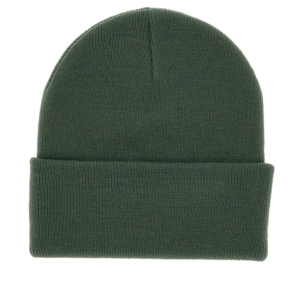 Beanie with patch logo.