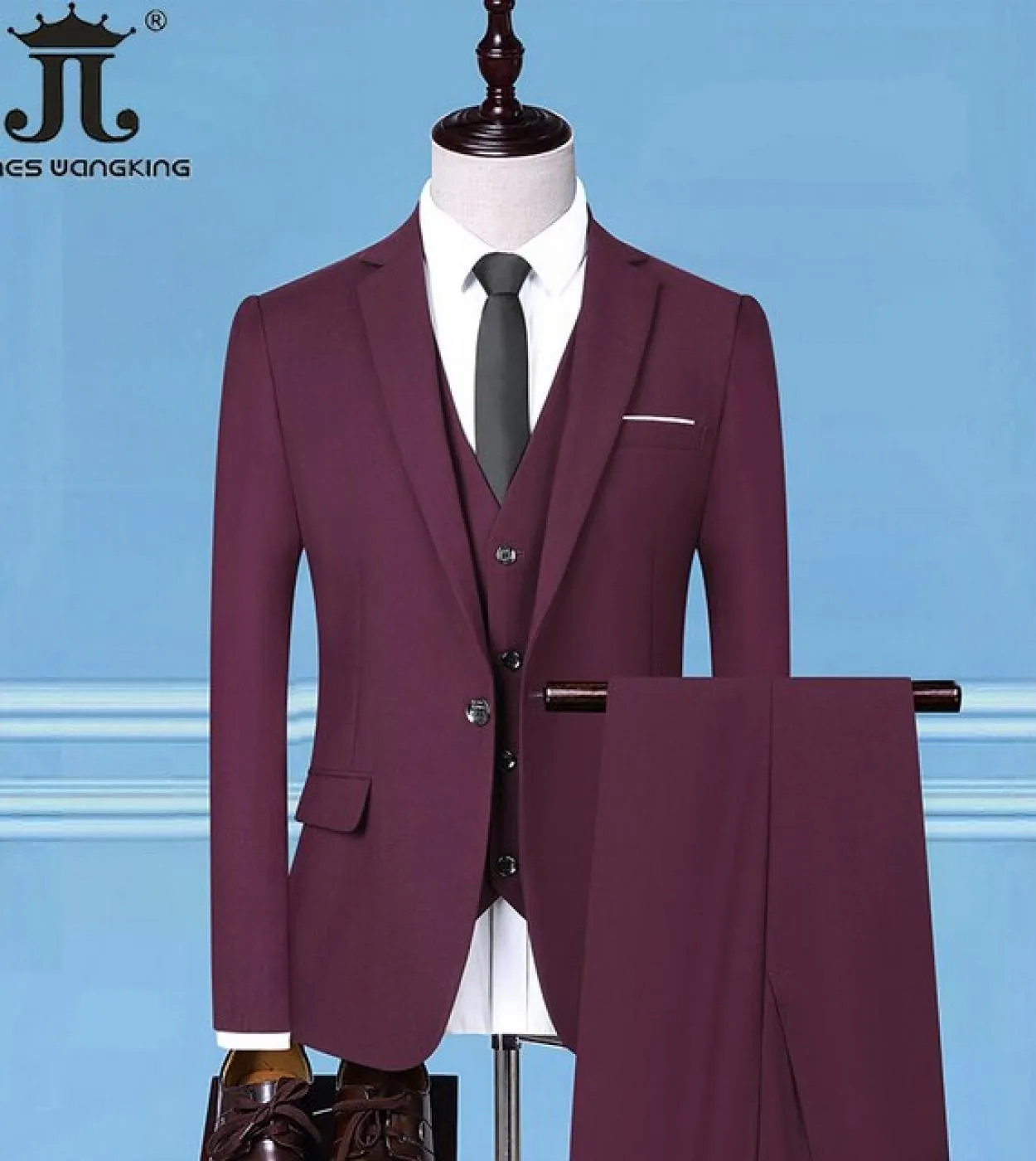 Blazer Waistcoat Trousers Boutique Solid Color Casual Business Suit 3 Piece Groom Wedding Formal Party Outfit