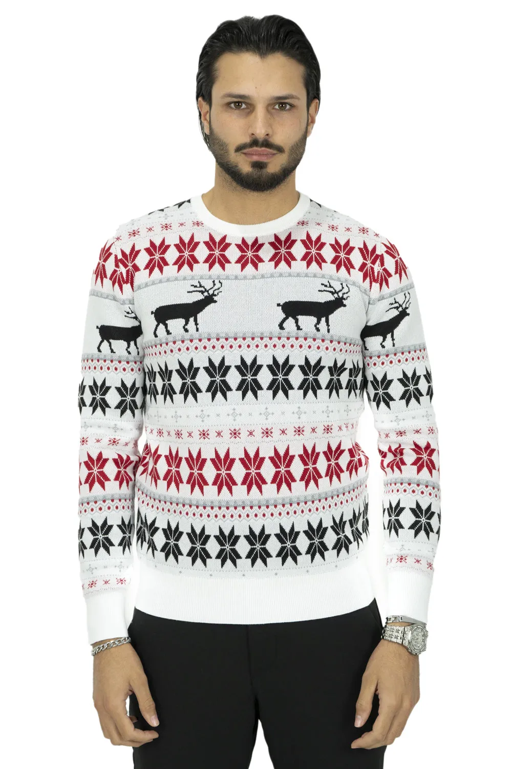 Christmas Sweater with Reindeer Artwork - Style MG96.