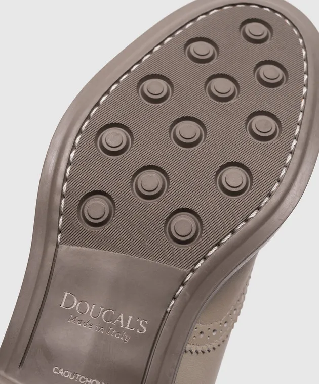 Gray Leather Doucal's Chelsea Boots with Perforations DD8599BRUGUF201