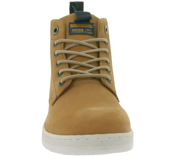 Jack & Jones Men's JFWArnott Nubuck Ankle Boot with Wide Heel - Autumn Beige Boots 12215530