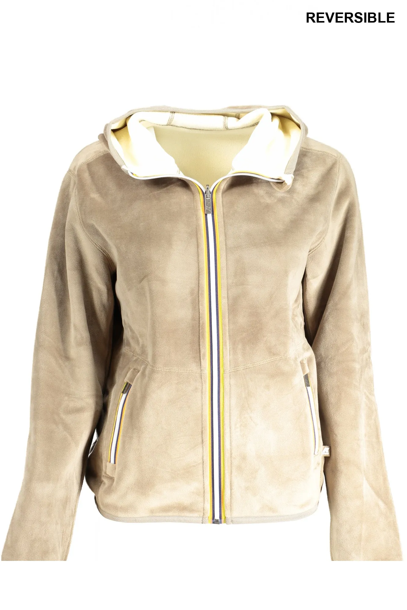K-Way felpa con zip beige   