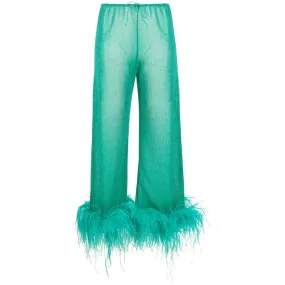 Lumiere feathered long pants by OSEREE