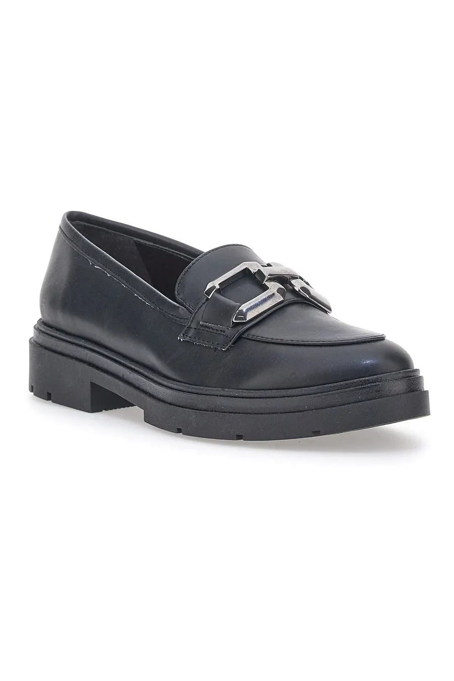 Pittarello Glam Black Leather Moccasins 3467