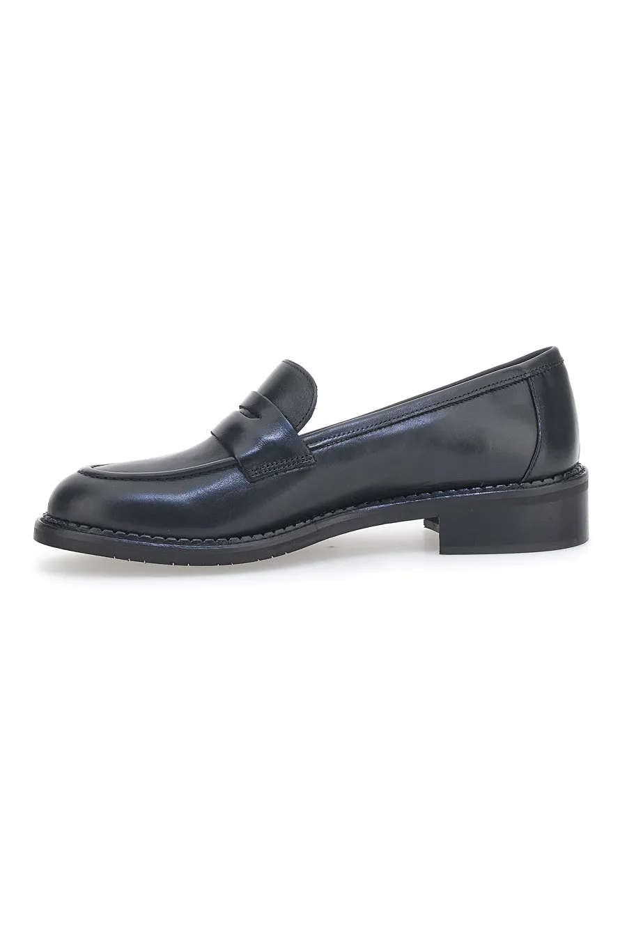 Pittarello Look Black Leather Moccasins 3022 Genuine Leather