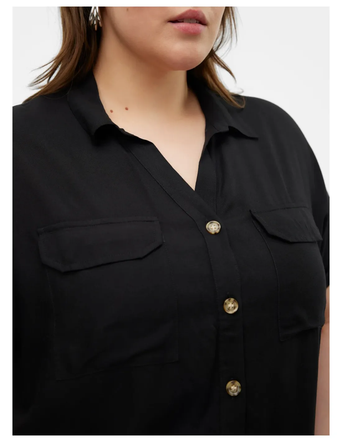 VERO MODA Curvy Women's Short Sleeve Bumpy Shirt